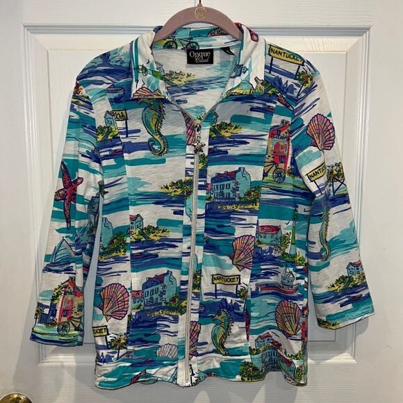 Martha’s Vineyard and Nantucket women’s size medium zip up cotton jacket - Picture 2 of 16